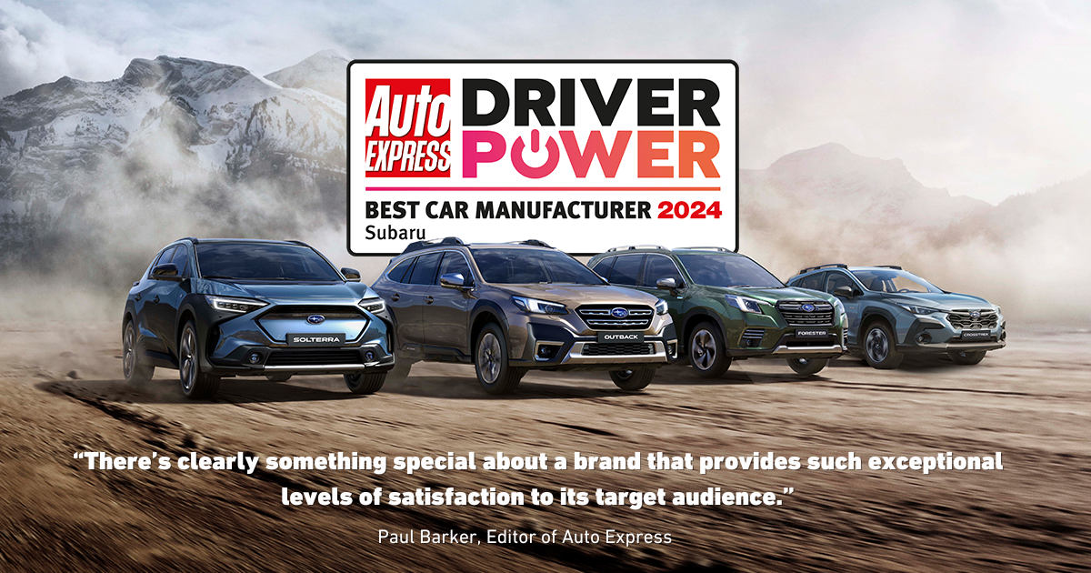 Subaru voted top manufacturer in Auto Express Driver Power Survey 2024